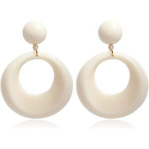 70s Earrings for Women Retro Earrings Acrylic White Earrings for Women Dangle Di